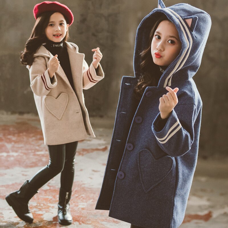 Jxysy Winter Jas Voor Meisjes Dikke Wollen Jas Voor Meisjes Mode Plaid Kinderen Bovenkleding Herfst Engeland Tiener Kleding Voor Meisjes