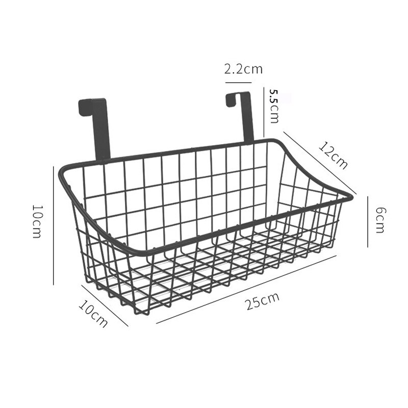 Hängen Küche Organisatoren Lagerung Körbe Metall Küche Ablauf Korb Hause Büro Lagerung Küche Bad Veranstalter Halter: Black Small