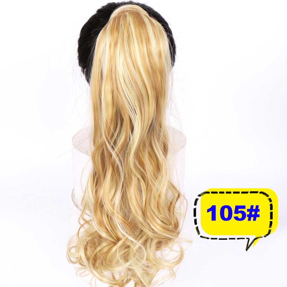 DIFEI Lange Golvende Natuurlijke Paardenstaart Clip in Pony tail Hair Extensions Wrap Rond op Synthetisch Haar Stuk voor Vrouwen: 105
