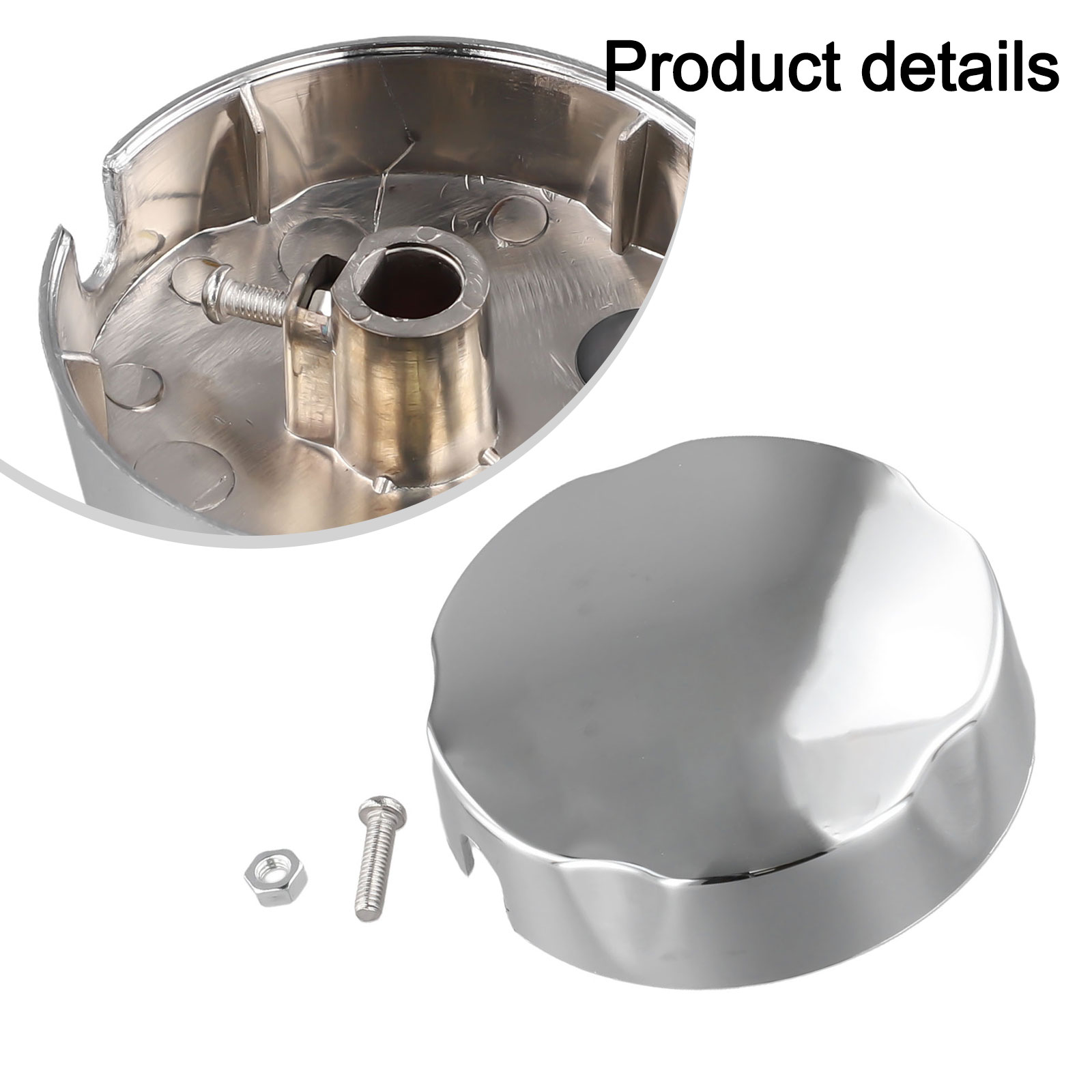 1PC Bathtub Rotating Knob Bath Control Knob Chrome Finish Bathroom Accessories Diameter 75mm Hole Diameter 10mm
