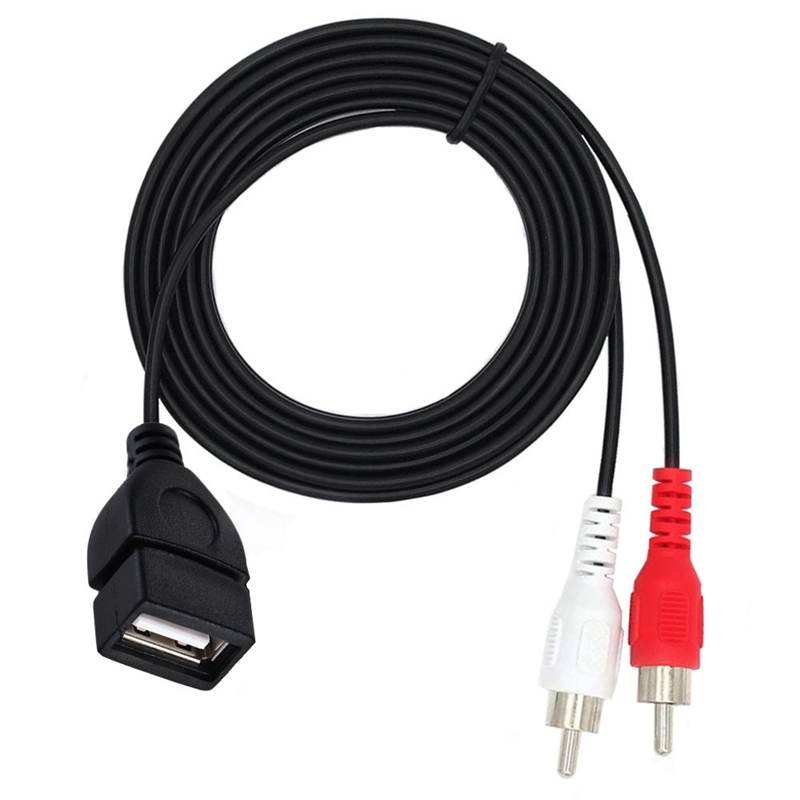 USB Männlich Weiblich Stecker Auf 3 schnallen-buchse Adapter Audio- Konverter Video AV USB Zu 2 RCA Kabel Für HDTV TV Fernsehen draht Kabel Kabel: Schwarz / < =0.5m