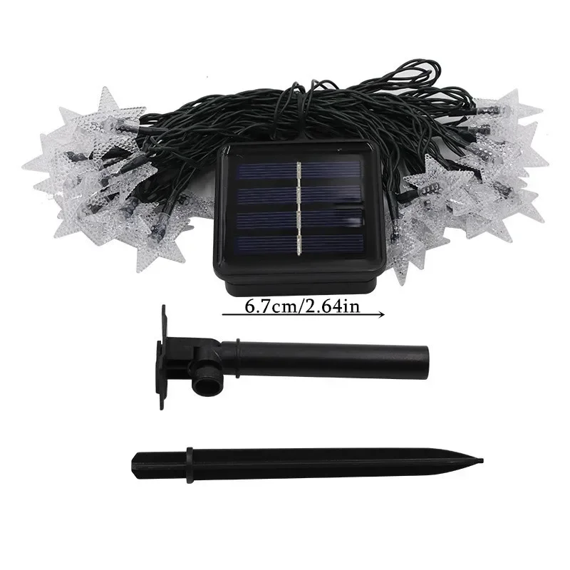 12M 7M 5M Solar Stern Lampe Outdoor Garten Girlanden Fee Funkeln LED Lichterkette für Weihnachten baum Hochzeit Party Dekoration
