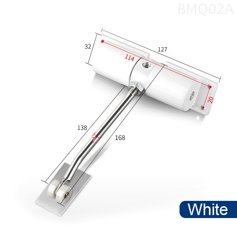 Ferme-porte Invisible à Force réglable, ferme-porte automatique pour la salle de la maison, tampon de fermeture Invisible, noir, blanc, or,: Style 2 White