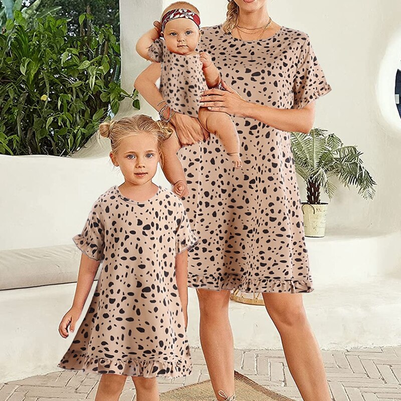 BiBi Leopard Prints Mix and Match Short Sleeves Dress main image 0