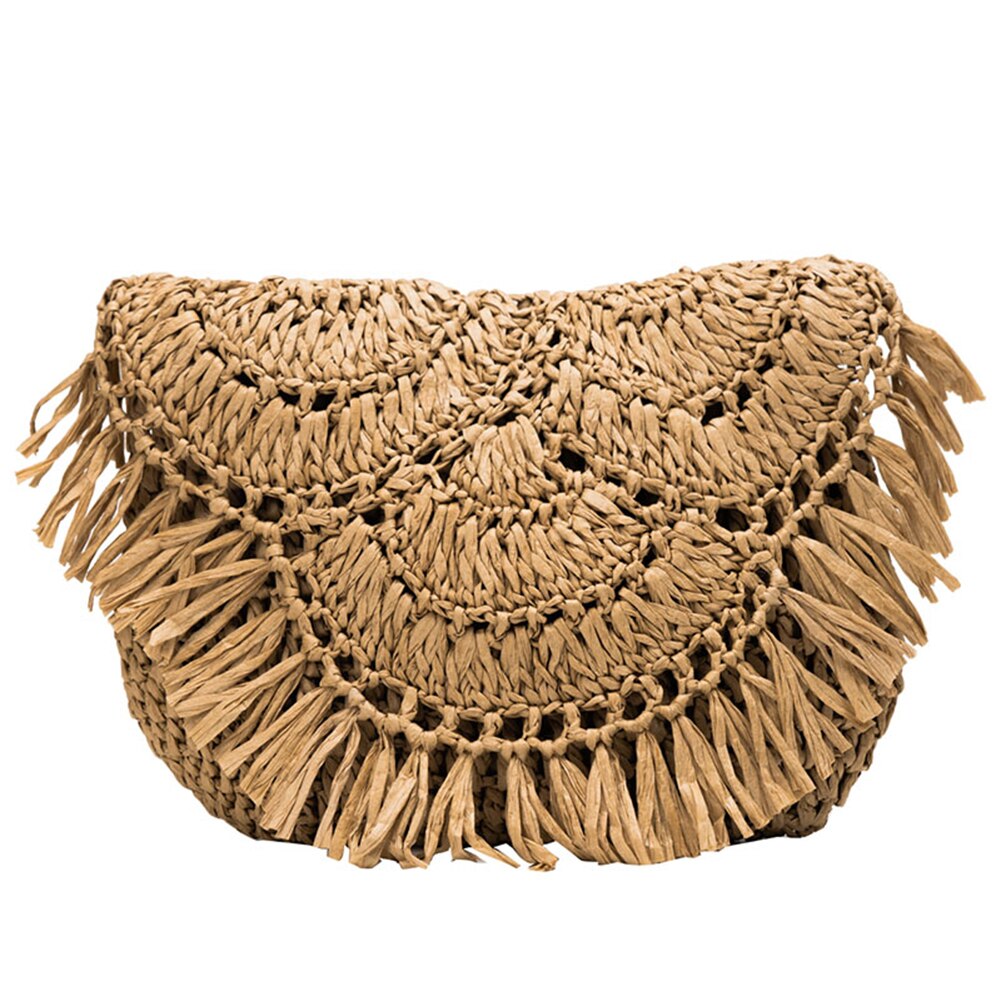 Zomer Stro Tassen Voor Vrouwen Geweven Kwastje Strand Schoudertas Vrouwelijke Raffia Rotan Crossbody Tas Toevallige Reizen Tassen: Style4 Brown