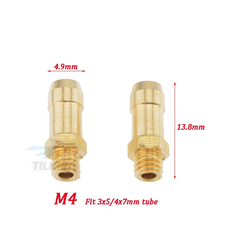 Rc Boat Brass Water cooling faucet M3/M4/M5/M6 Thread Water Nipples Fuel Nozzles For Methanol Gasoline Boat 2pcs: M4xL13.8mm