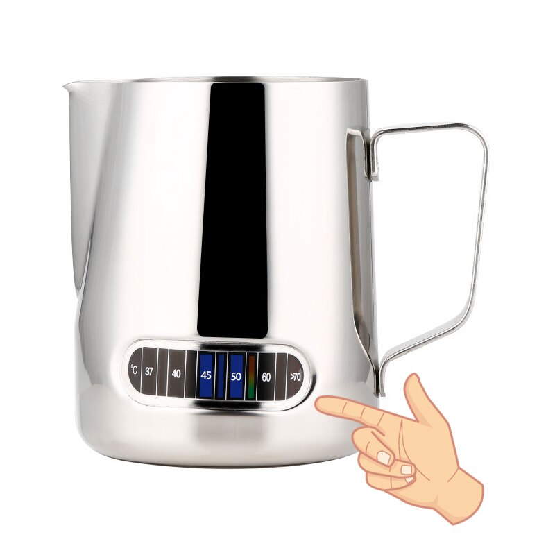 Met Thermometer Melk Opschuimen Jug Rvs Barista Koffie Pitcher 600 Ml Espresso Koffie Latte Pitcher Cup Craft