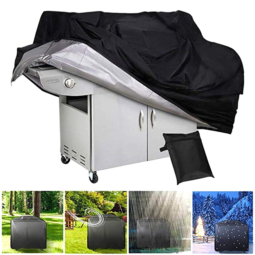 Outdoor Bbq Grill Cover Anti Dust Waterdichte Grill Covers Case Oxford Regen Uv Sunprotective Tuin Barbecue Cover Zwart