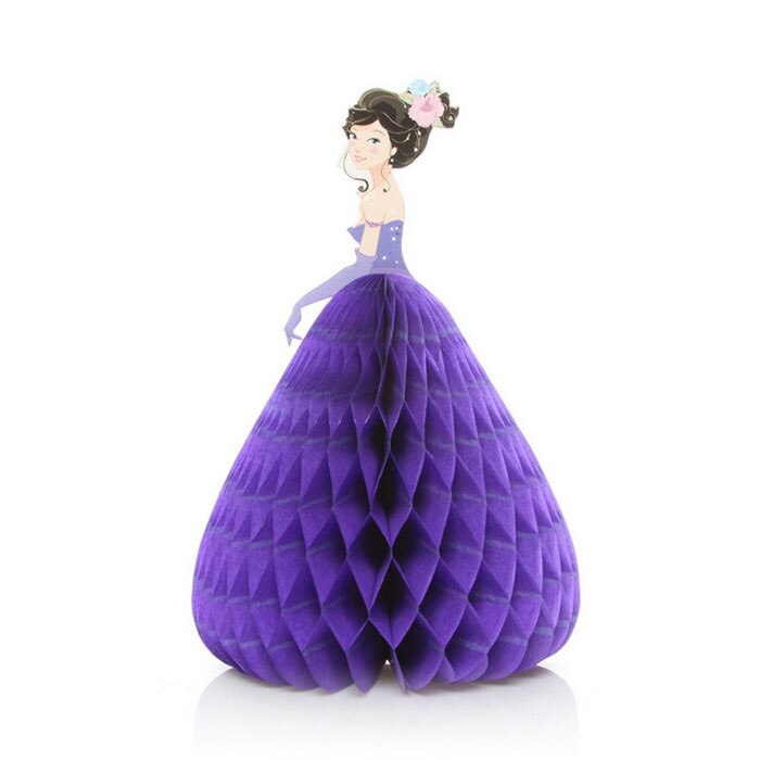 Carte d'invitation princesse pour enfants | 1 pièce, carte de vœux à message, carte d'anniversaire créative, carte de vœux 3D, carte de vœux pour enfants: Purple 02