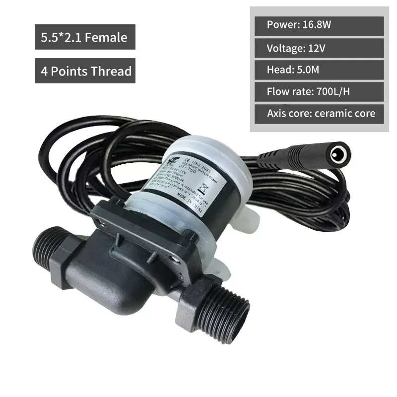 JT-750D4-12 DC 24DC einstellbare Zirkulations-Boost-Wasserpumpe 24 V -40 ℃ ~100 ℃ GB: 12V
