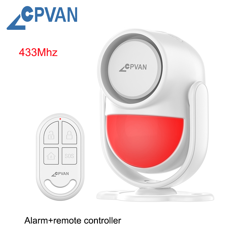 CPVAN wireless Infrared Motion Detector Alarm for Home Security protection PIR motion sensor with remote control: Orange