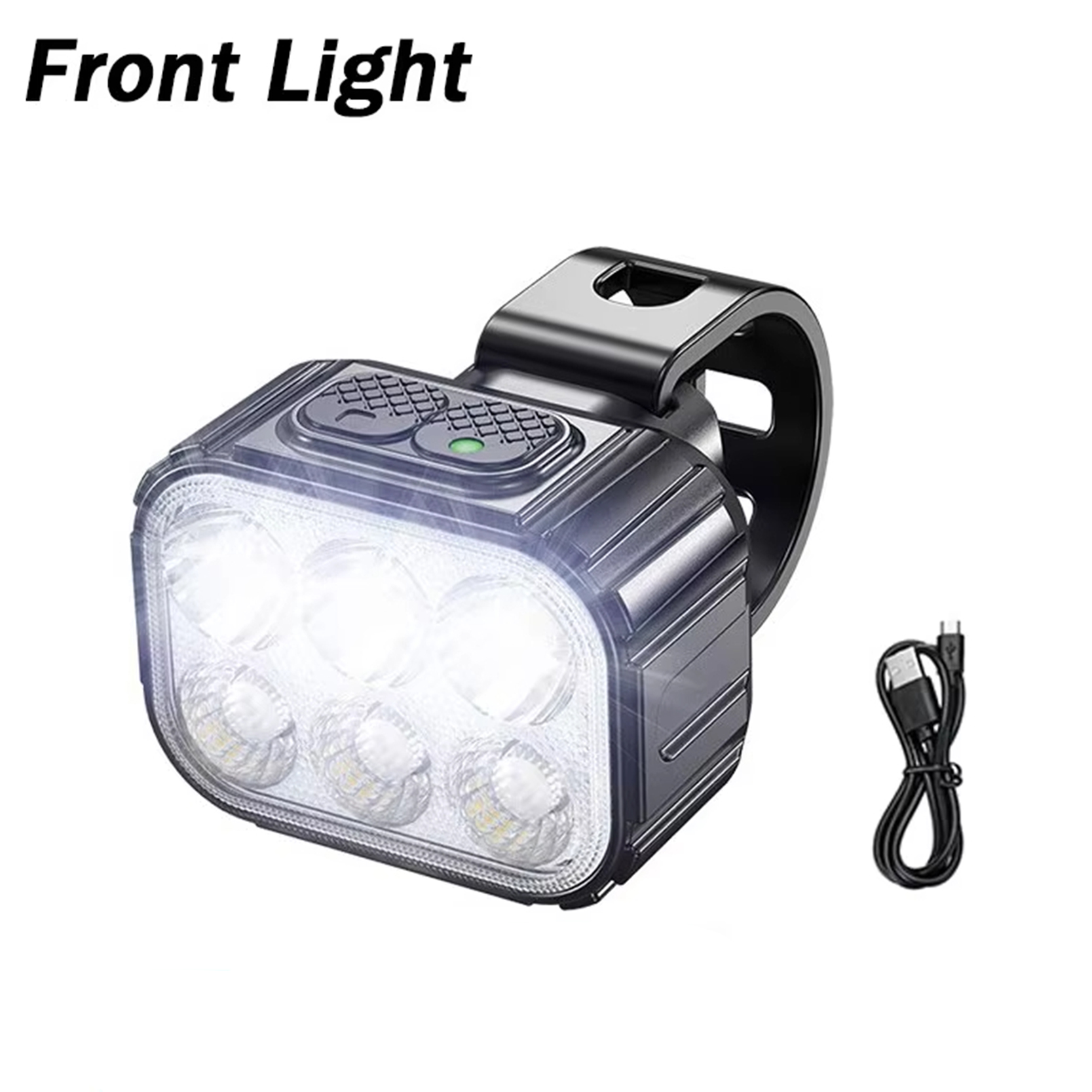 Bicycle Front Rear Lights USB Rechargeable Lamp LED Headlight Waterproof Taillight Portable Mountain Road Bicycle Accessories: WHITE