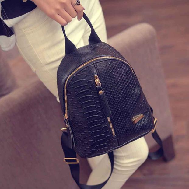 Women Leather Large Capacity Backpacks Schoolbags Travel Shoulder Casual Wild Bag Mujer Bolsa Feminina#25: Black 