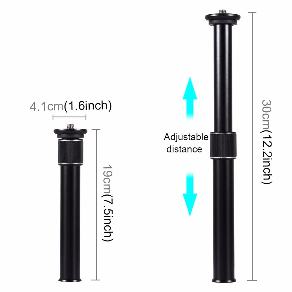 PULUZ-accesorios para cámara, varilla de extensión de monopié de montaje en trípode, tornillo ajustable de 3/8 pulgadas, de Metal, para cámaras DSLR y SLR