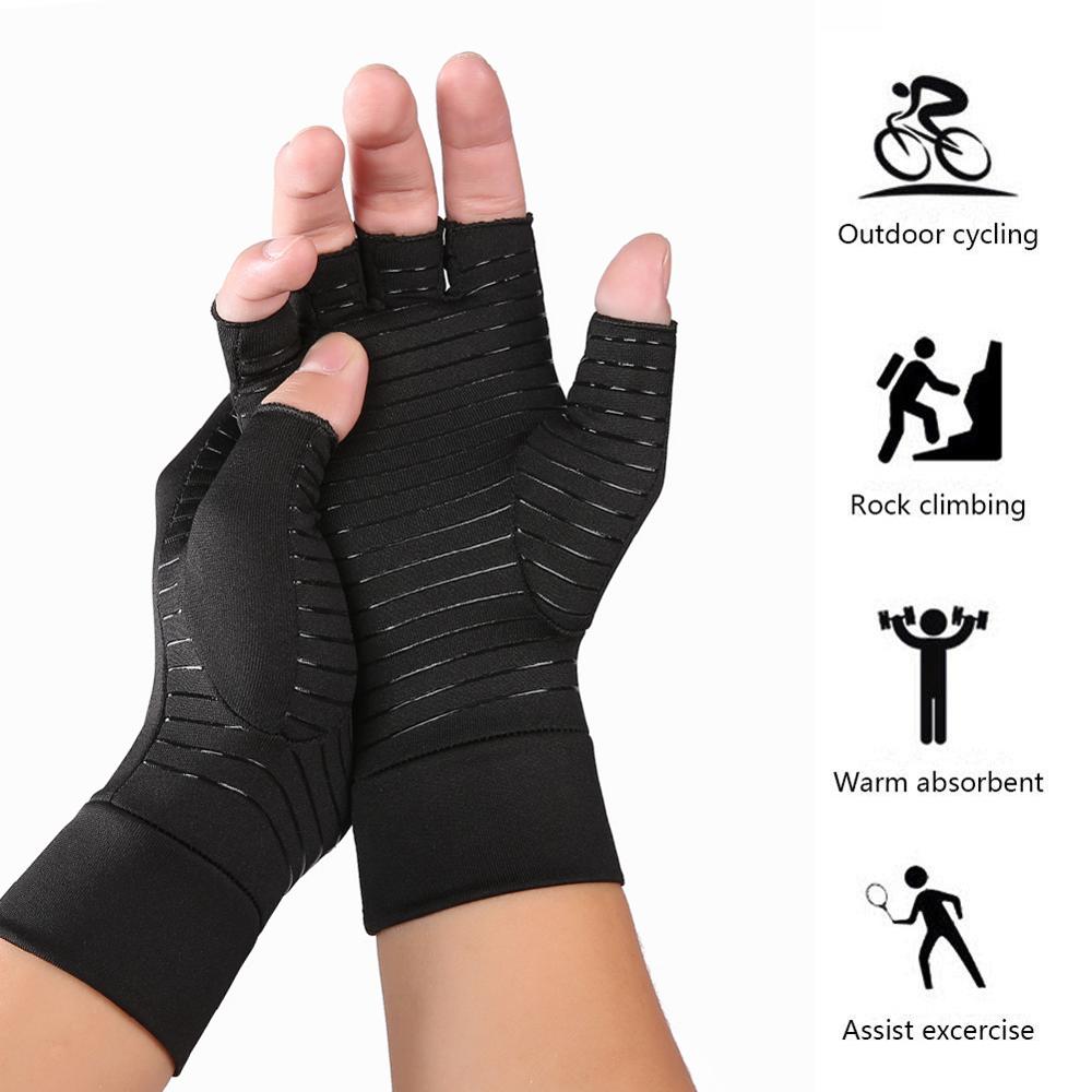 Guantes Protectores sin dedos para artritis reumatoide, terapia de mano, alivio del dolor artrítico Premium, compresión OpenFingers