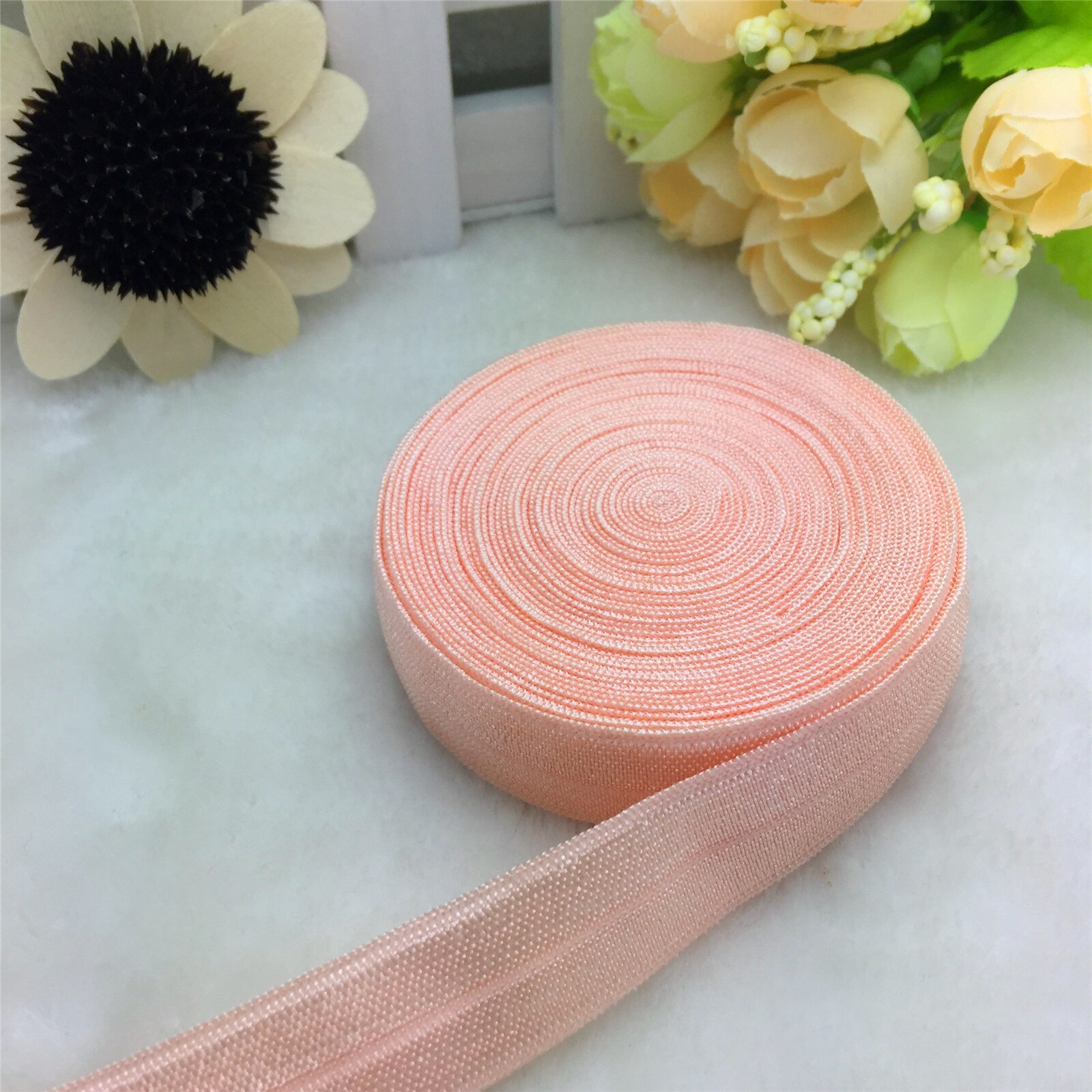 5 Yards 5/8 "15 MM Multirole Foldover Elastische Spandex Satijn Band Elastiekjes: Water red