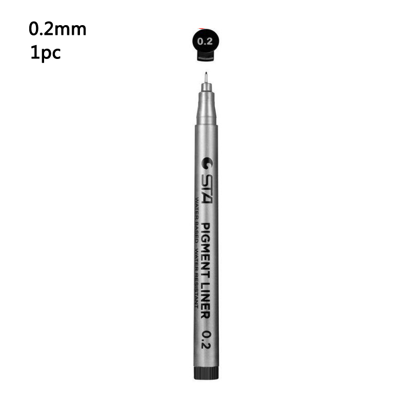 Black Pigment Ink Micro Pens Waterproof Drawing Pen for Artist Sketching Illustration Comic Manga Writing Assorted Tips