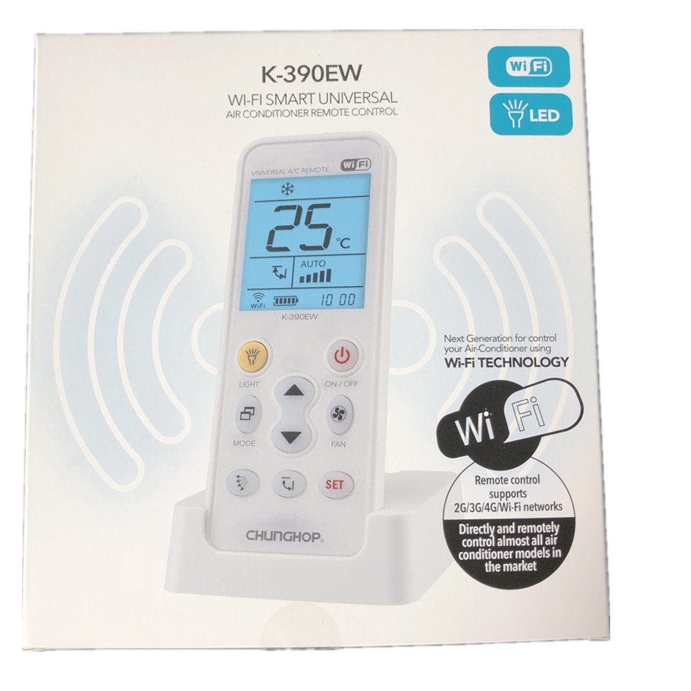 Wifi universalkontroll luftkonditionering luftkonditionering luftkonditionering fjärrkontroll chunghop k -390ew app telefon