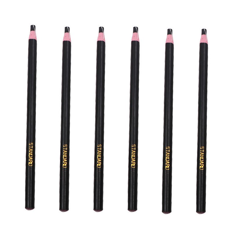 6Pcs Potlood Naaien Krijt Tijdelijke Stof Marker Pen Kleermaker Krijt Voor Glas Kledingstuk Meubels Leer Stof Craft Diy: 6pcs black