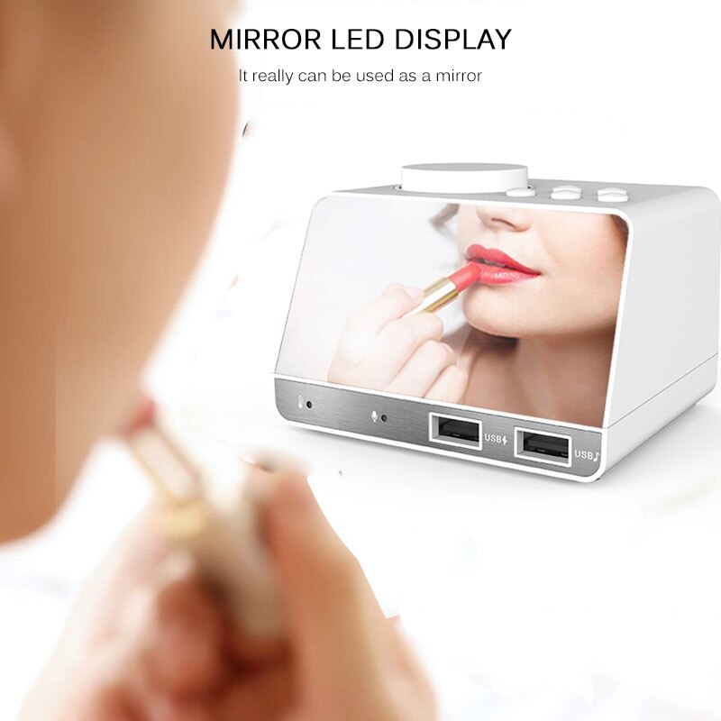 Radio Alarm Clock Speaker K11 Bluetooth 4.2 With 2 USB Ports LED Digital Alarm Clock Home Decoration Snooze Table Clock