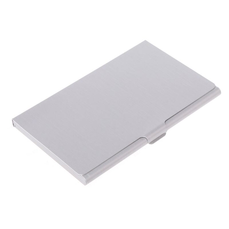 1pc Men's Stainless Steel Business Name Pocket Credit ID Card Holder Box Metal Pocket Box Case