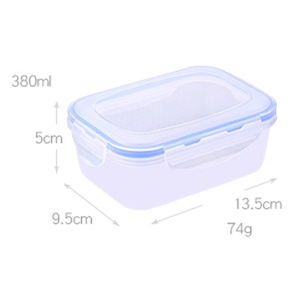 3pcs Food Storage Container with Lids Rectangular Plastic Lunch Box Stackable Microwave Kitchen Meal Container