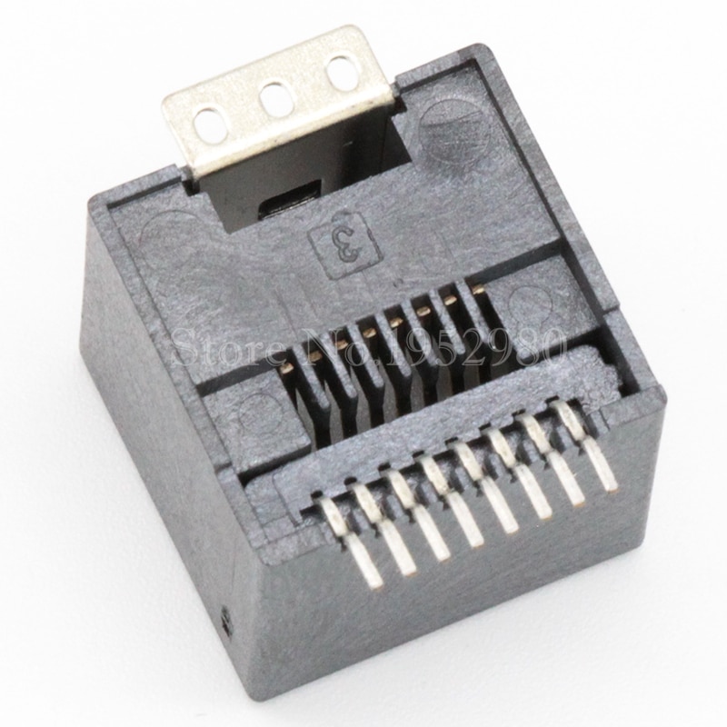 20 kpl/erä  rj11 rj12 rj45 puhelinpistorasia 8 pin 180 asteen smd musta led-reiällä