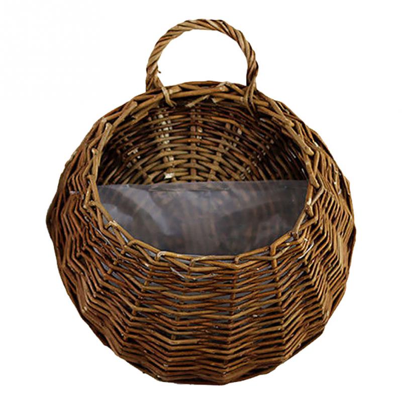 Panier de fleurs en rotin en osier fait à la main planteur de Pot de vigne verte: willow color L