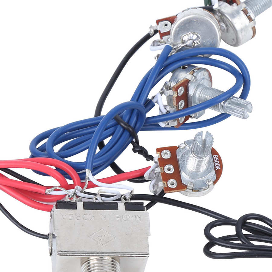 Guitar Wiring Harness Kit Prewired Harness 3 Way Switch 2V2T1J for Electric Guitar Wire Accessories