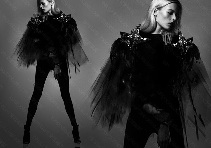 Handgemaakte Mesh epaulette Oversized schouder broche epaulet/epauletten spikes/escapulario blazer accessoires Gastheer decoratie