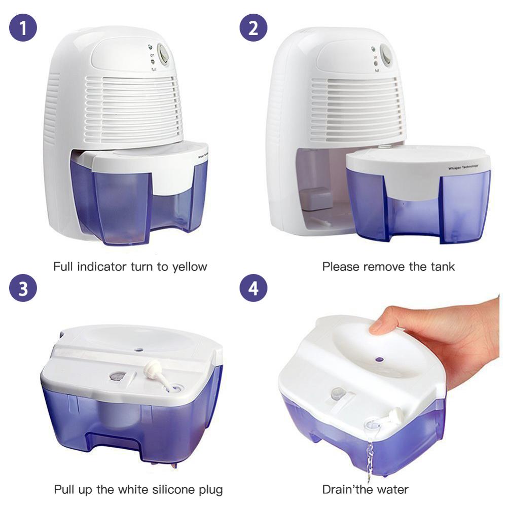 Mini déshumidificateur semi-conducteur sécheur d'air déshydratant absorbeur d'humidité 500ML réservoir d'eau pour armoire maison chambre cuisine bureau