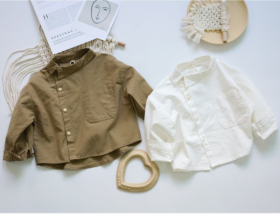 Lente Peuter Meisjes Jongens Blouse Caual Linnen Clothings Baby Boy Shirt
