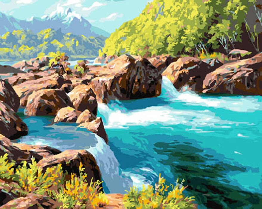 HUACAN Painting By Number Tree Scenery Kits Drawing Canvas HandPainted DIY Picture By Numbers Lake Landscape Home Decor: SZHC1-4942