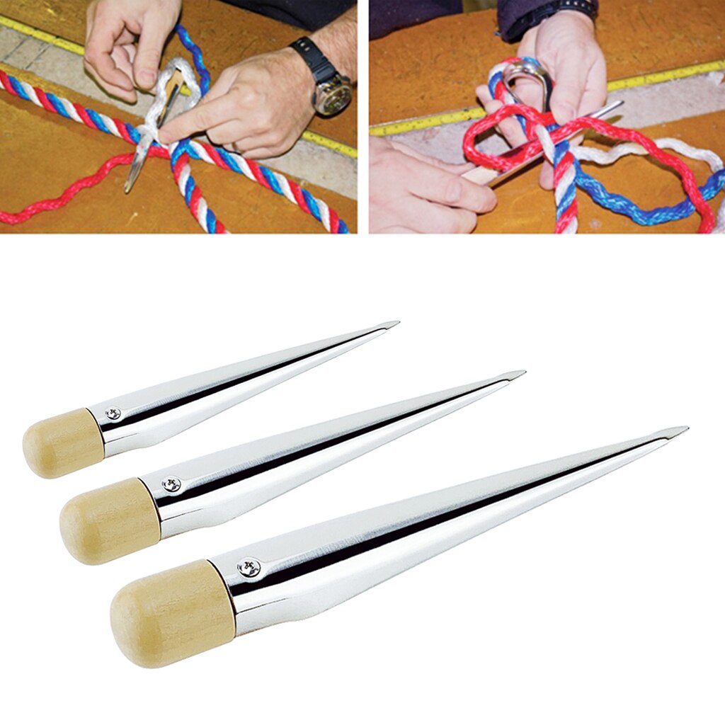 180-380mm Boat Splicing Spike Swedish Stainless Steel Splicing Spike Fid & Wood Handle For Yacht Marine Rope Wire Line