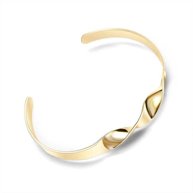 Kshmir2020curvilinear design simples pulseira feminina pulseiras vintage ouro brilhante feminino pulseiras de cobre pulseiras de metal torcido