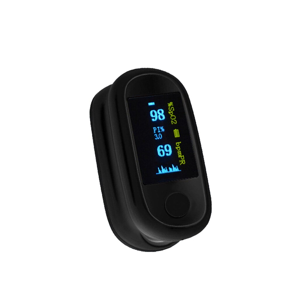 USB Charging OLED Display Finger Clip Pulse Oximeter PI Sleep Monitoring Finger Pulse Child Oximetro Home Heart Rate Meter: USB Charging black