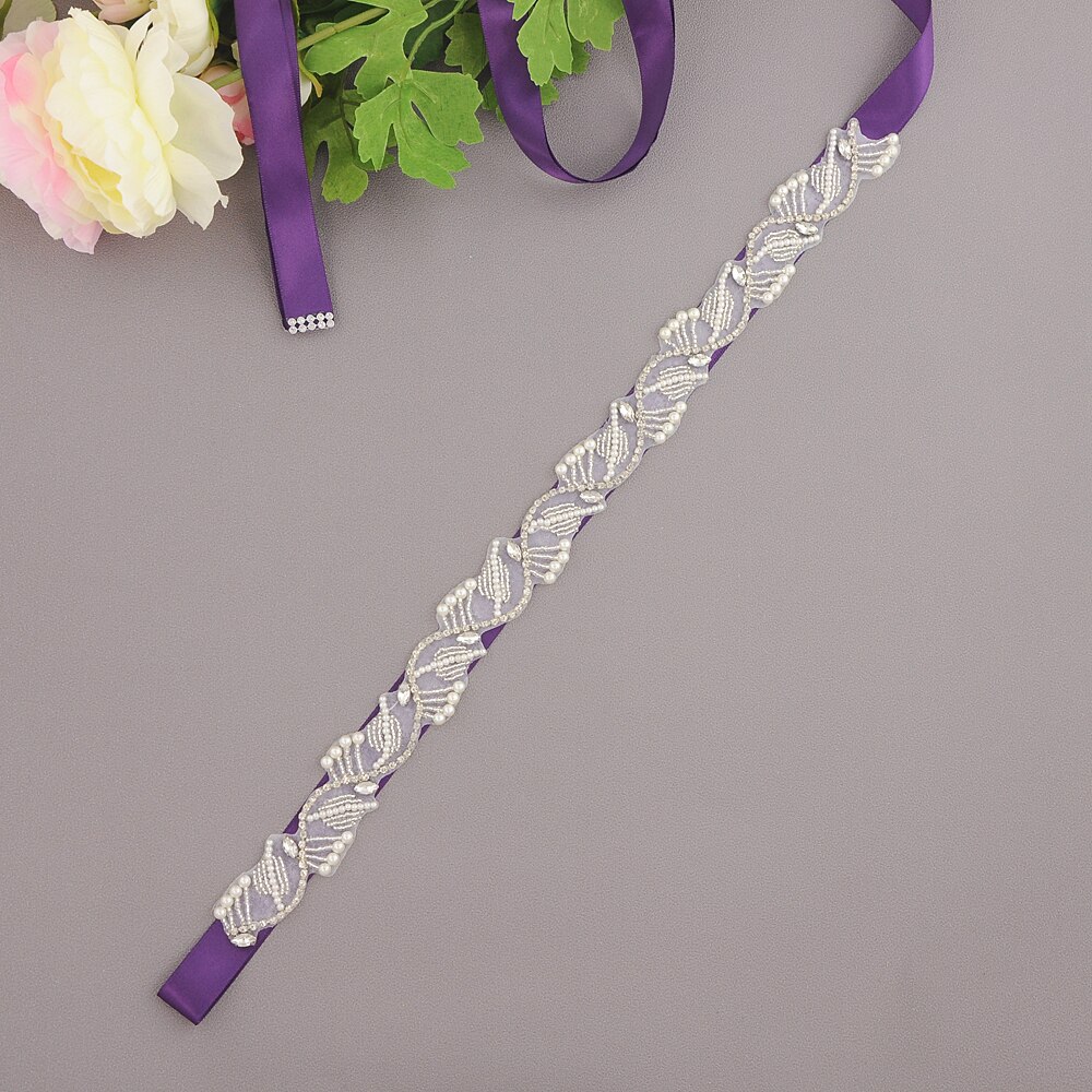 Perle Braut Zubehör Gürtel Hochzeit Kleid Gürtel Gürtel für Hochzeit Kleider Brautjungfer Gürtel Braut Gürtel Schärpe SCS273: purpel