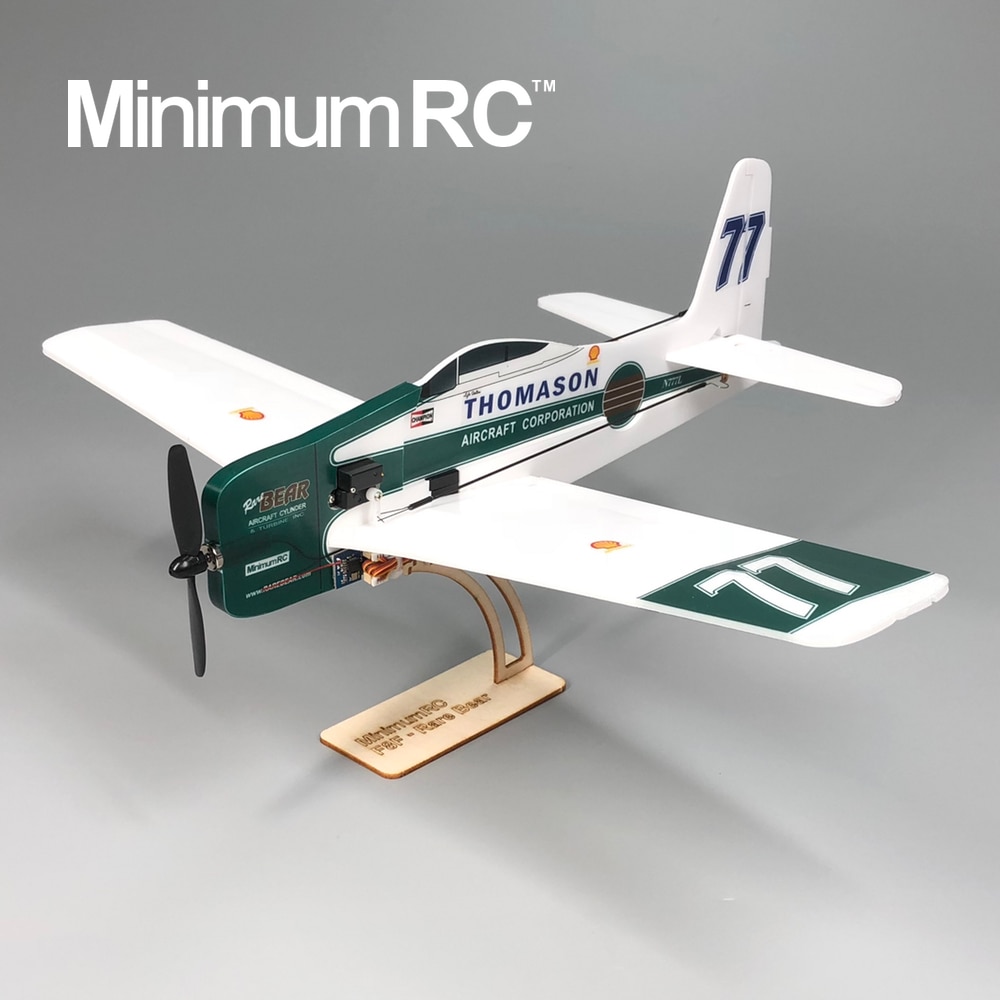 MinimumRC F8F-Rarebear V2 360 millimetri di Apertura Alare 4 Canali Allenatore ad ala Fissa Aereo RC Giocattoli tutto'aria Aperta per I Bambini Regali per Bambini