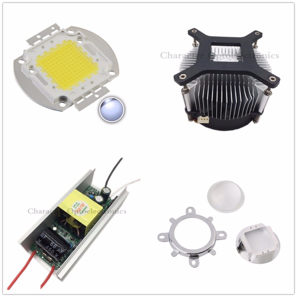 100 W 100 Watt High Power Witte LED + Heatsink Cooler + 100 W LED Driver