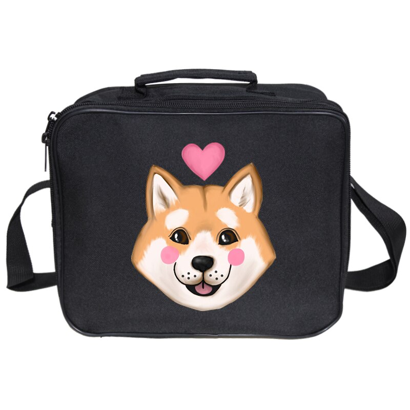 Shiba Inu Lunch Tas Geïsoleerde Koude Canvas Streep Picknick Carry Case Thermische Draagbare Lunch Box Loncheras Escolares Infantiles: 854-2