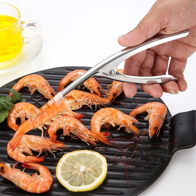 Décortiqueur de crevettes en acier inoxydable, pour fruits de mer,fournitures de cuisine pratiques, outil de décortication portable, couteau de pêche, éplucheur