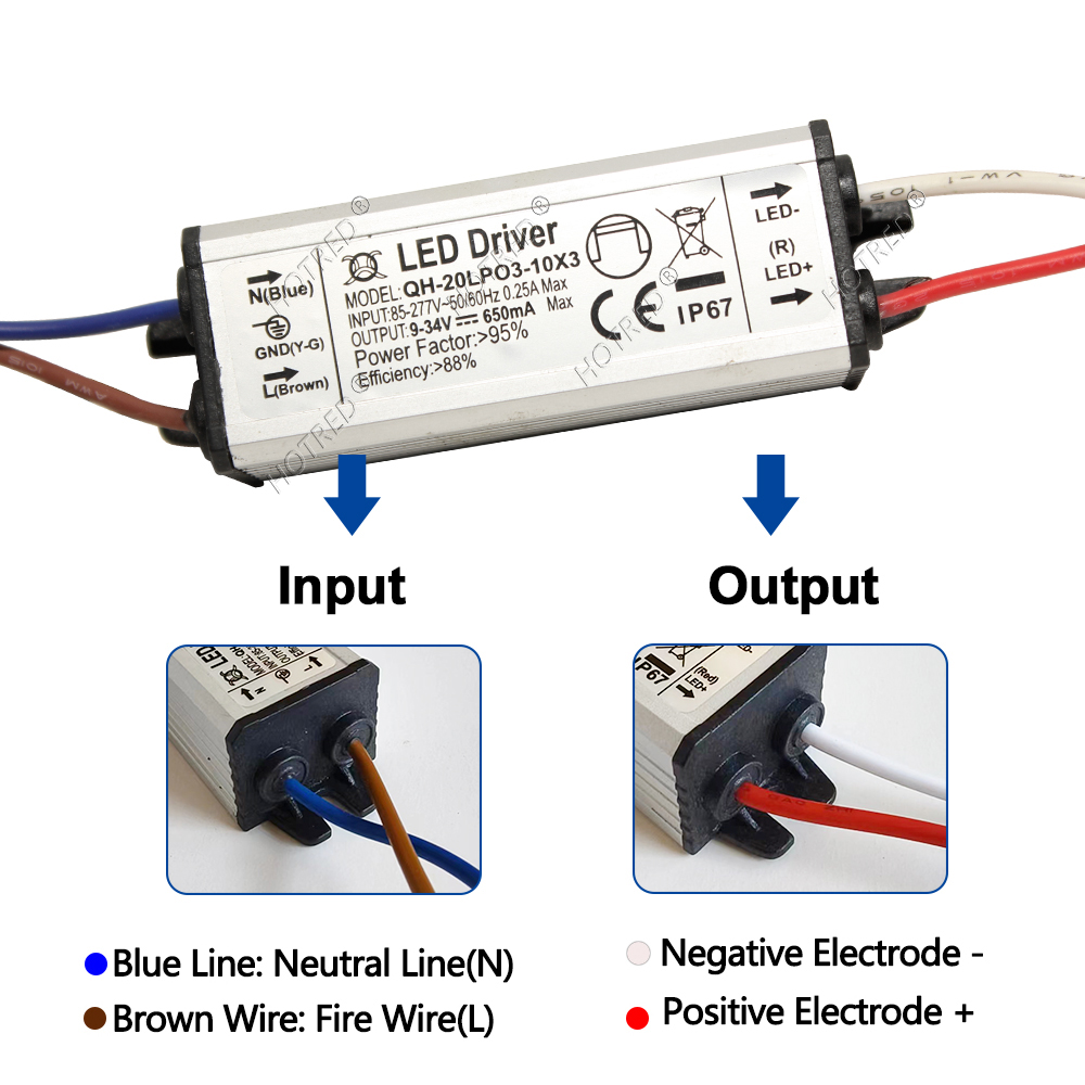 Adaptador de transformador a Fuente de alimentación, Controlador LED de 10W, 20W, 30W, 50W, 100W, a DC3V AC85V-277V, 12V, 18V, 24V, 30V, IP65, 300/600/900/1500/3000mA