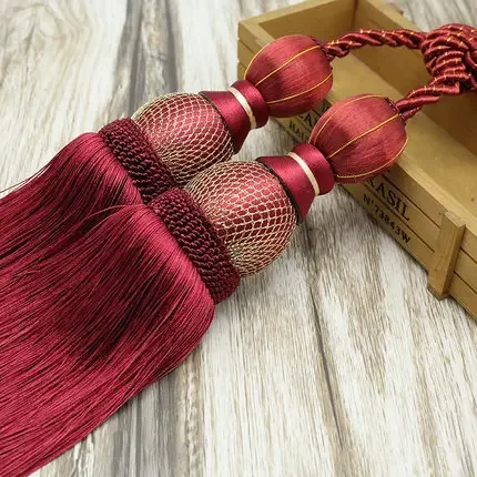 Gordijn Touw 1PC Kwasten Tiebacks Tennisbal Gordijn Houder Opknoping Riemen Touwen Clips Sluiting Tieback Gordijnen Accessoires: Black