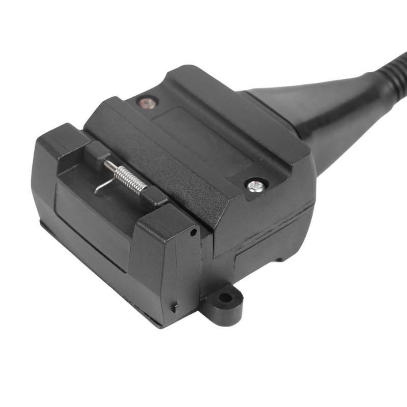 7 to 12 Pin AU Flat Male Trailer Socket Plug Connector Adapter ABS Durable Plug and Play Easy to Use for Trailer Black