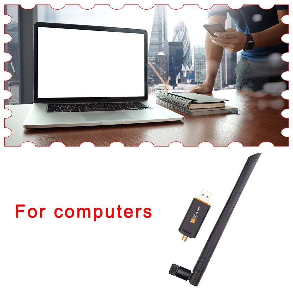 USB 3.0 1200Mbps Wifi Lan Dongle Adapter with Antenna For Laptop 2.4G and 5G band RTL8812BU Wireless-AC Wlan Dual Band 802.11ac