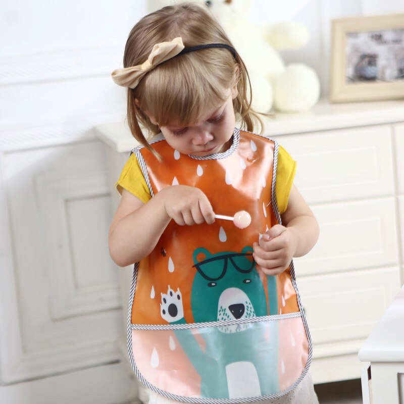 Waterdichte Baby Slabbetjes Leuke Cartoon Dieren Baby Meisje Jongen Bib Verstelbare Mouwloze Voeden Slabbetjes Kinderen Burp Doeken