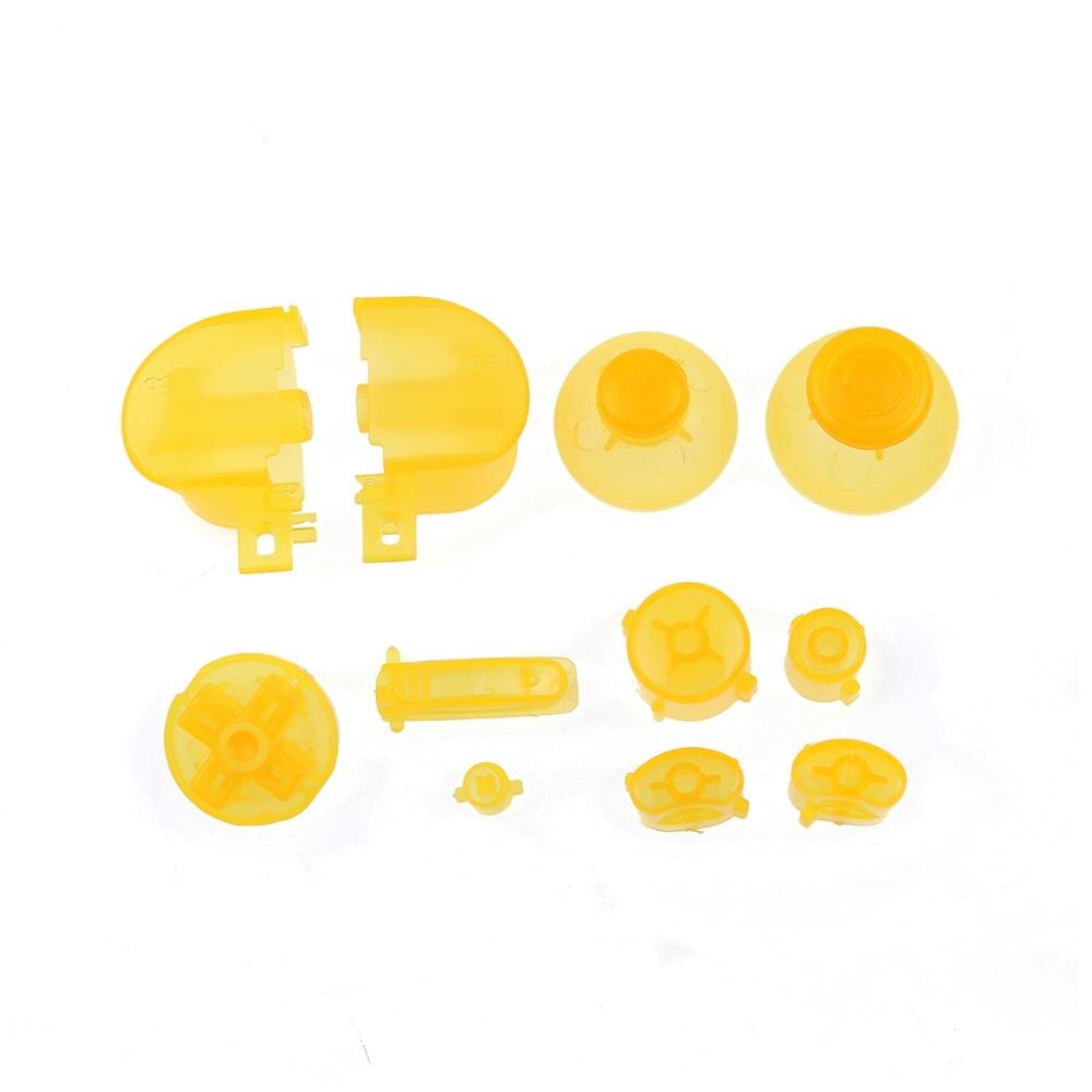 YuXi 21color Full Set LR ABXY Z Keyboards Keys for GameCube Game Controllers for NGC D Pads Power ON OFF Keys & Joystick Cap: Clear Yellow