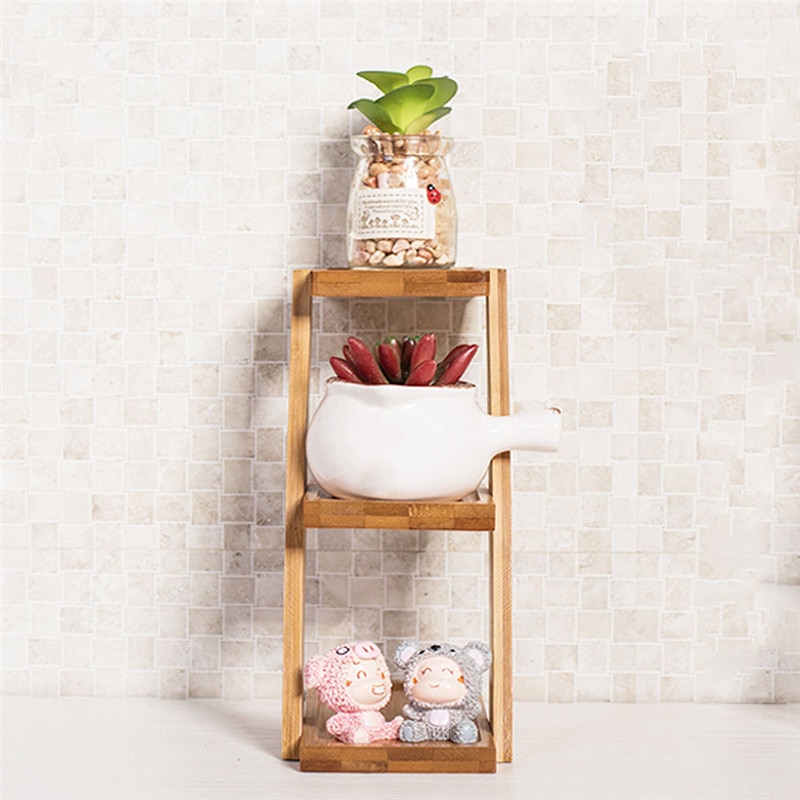 Solid Wood Multi-layer Flower Stand Folding Plant Stand Shelf Holds 3 Flower Pot air Planters Holder