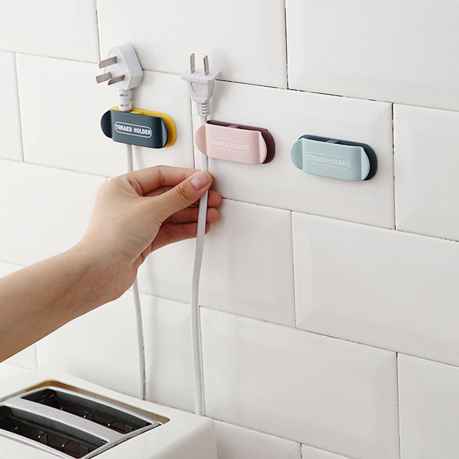 Multi-purpose Hooks 4pcs Punching-free Power Plug Hooks Electrical Wire Plug Hooks Holder Clothes Hanger Socket Home Top