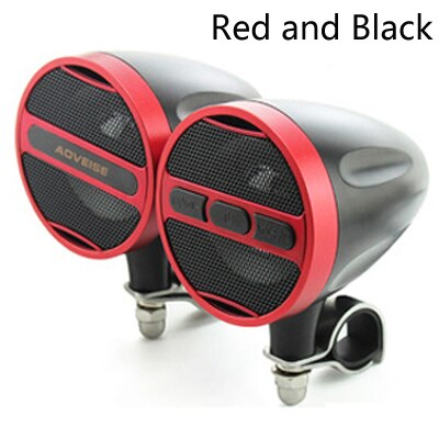 Vandtæt moto  mp3 afspiller alarmsystem forstærker 12v musikafspiller fm radio bluetooth stereo motorcykel højttaler  mt473: Rød og sort